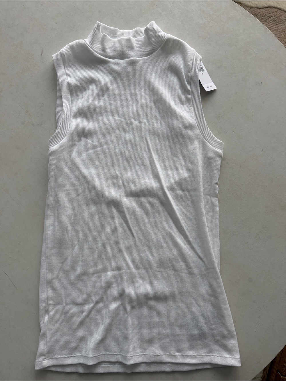 NWT GAP Sleeveless Mock Neck Tank Top - White